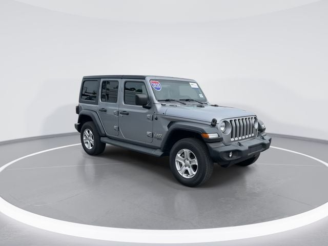 2020 Jeep Wrangler Unlimited Sport S in Billet Silver Metallic Clearcoat — front three-quarter view