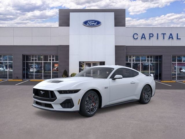 2026 Ford Mustang GT Premium in Oxford White — front three-quarter view