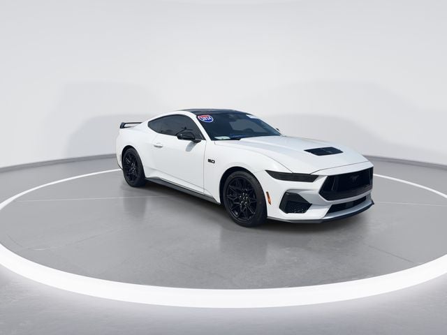 2024 Ford Mustang GT Premium in Oxford White — front three-quarter view
