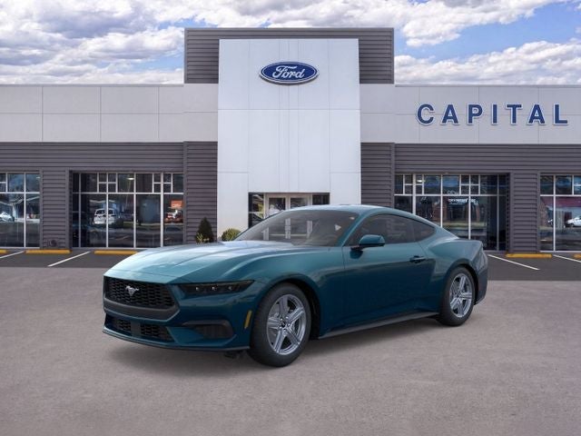 2026 Ford Mustang EcoBoost in Blue — front three-quarter view