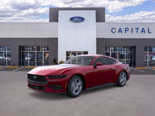 2026 Ford Mustang EcoBoost in Magenta — front three-quarter view