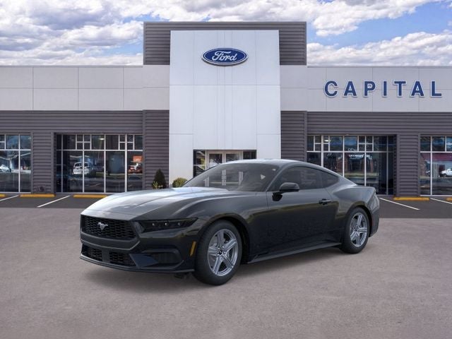 2026 Ford Mustang EcoBoost in Black — front three-quarter view
