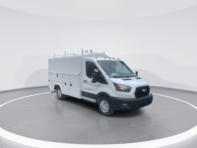 2024 Ford Transit-350 Cutaway in Oxford White — front three-quarter view