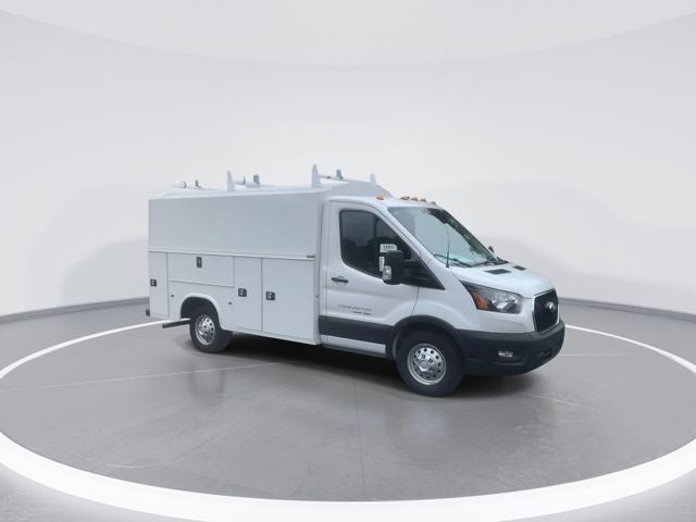 2024 Ford Transit-350 Cutaway in Oxford White — front three-quarter view