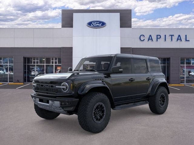 2026 Ford Bronco Raptor in Shadow Black — front three-quarter view