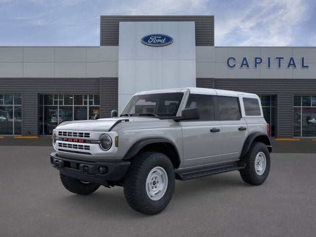 2026 Ford Bronco Heritage Edition in Avalanche Gray — front three-quarter view
