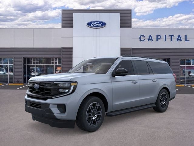 2026 Ford Expedition Max Active in Glacier Gray Metallic Tri-Coat — front three-quarter view