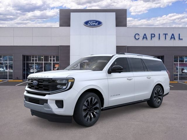 2026 Ford Expedition Max Platinum in White Metallic — front three-quarter view