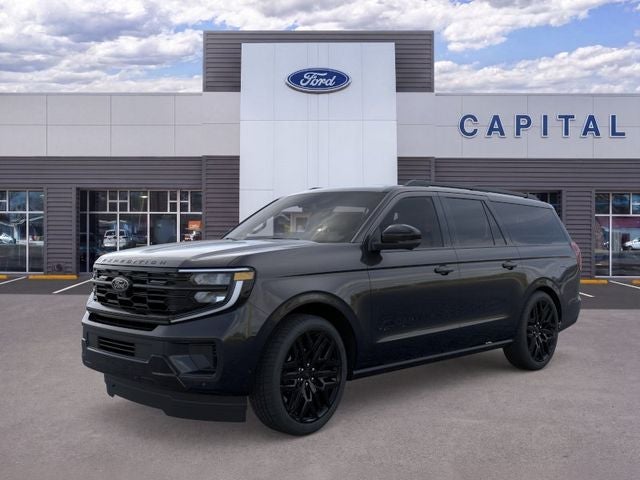 2026 Ford Expedition Max Platinum in Agate Black Metallic — front three-quarter view