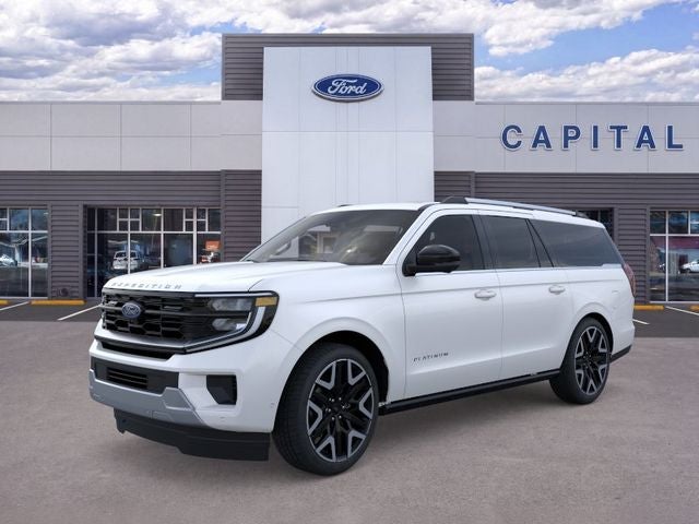 2026 Ford Expedition Max Platinum in Star White Metallic Tri-Coat — front three-quarter view