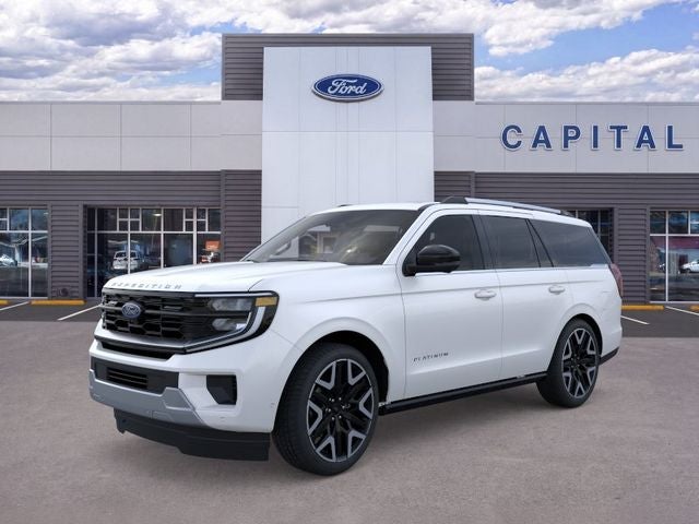 2026 Ford Expedition Platinum in Star White Metallic Tri-Coat — front three-quarter view