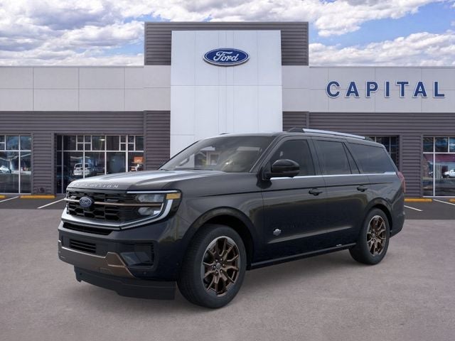 2026 Ford Expedition King Ranch in Agate Black Metallic — front three-quarter view