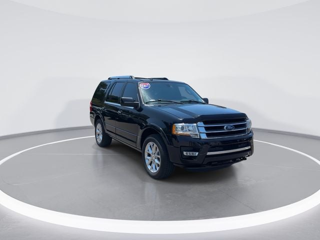 2017 Ford Expedition Limited in Shadow Black — front three-quarter view