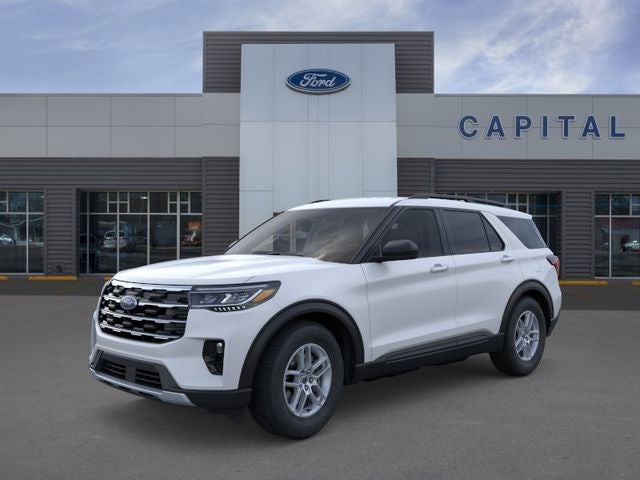 2026 Ford Explorer Active in Space White Metallic — front three-quarter view