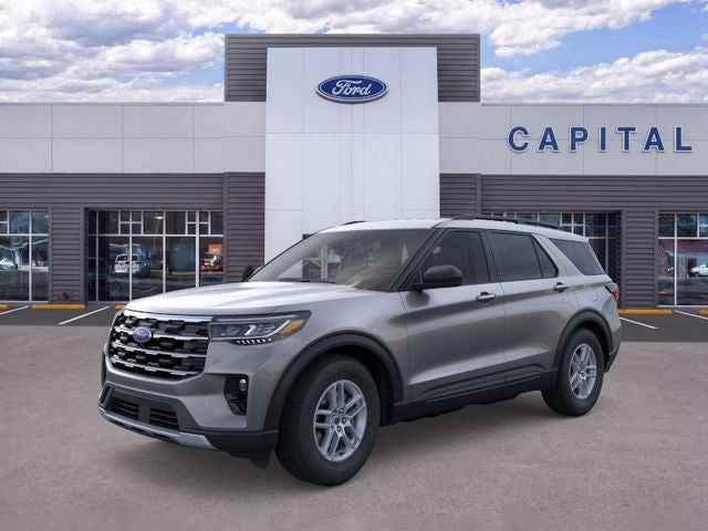 2026 Ford Explorer Active in Gray Metallic — front three-quarter view