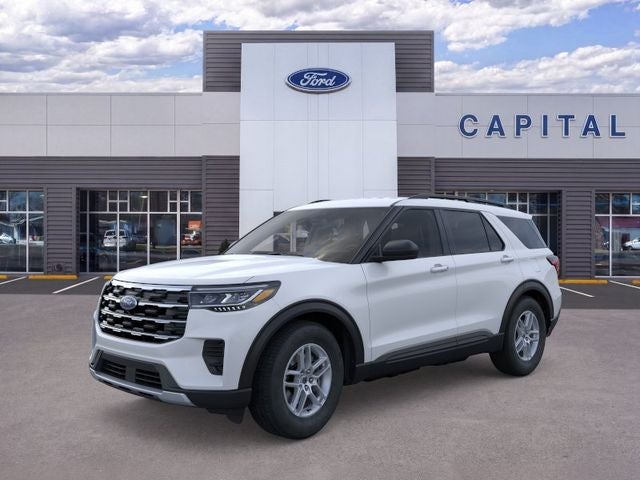 2026 Ford Explorer Active in Space White Metallic — front three-quarter view