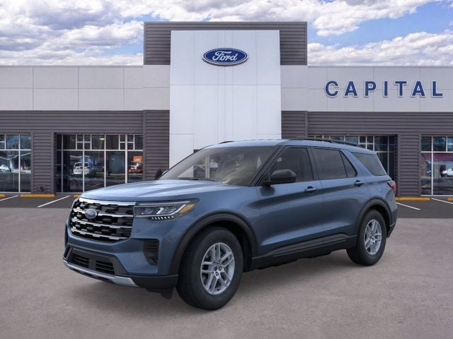 2026 Ford Explorer Active in Vapor Blue Metallic — front three-quarter view