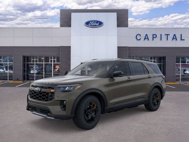 2026 Ford Explorer Tremor in Marsh Gray — front three-quarter view