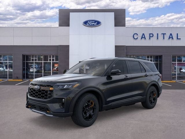 2026 Ford Explorer Tremor in Agate Black Metallic — front three-quarter view