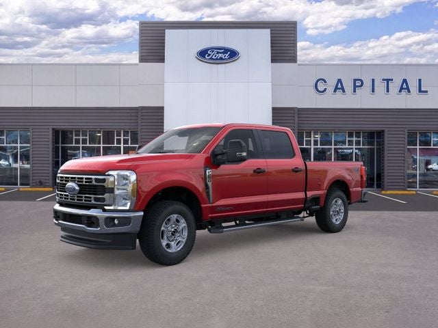 2026 Ford F-250SD XLT in Ruby Red Metallic Tinted Clearcoat — front three-quarter view
