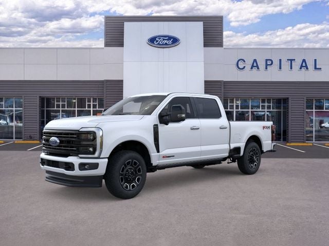 2026 Ford F-250SD Platinum in Star White Metallic Tri-Coat — front three-quarter view