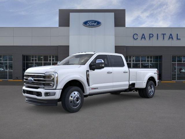 2026 Ford F-450SD Platinum DRW in Star White Metallic Tri-Coat — front three-quarter view