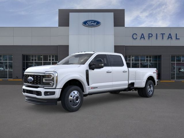 2026 Ford F-450SD Platinum DRW in Star White Metallic Tri-Coat — front three-quarter view