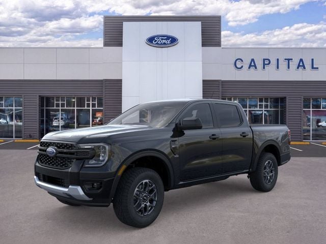 2026 Ford Ranger XLT in Shadow Black — front three-quarter view