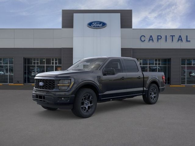 2026 Ford F-150 STX in Agate Black Metallic — front three-quarter view