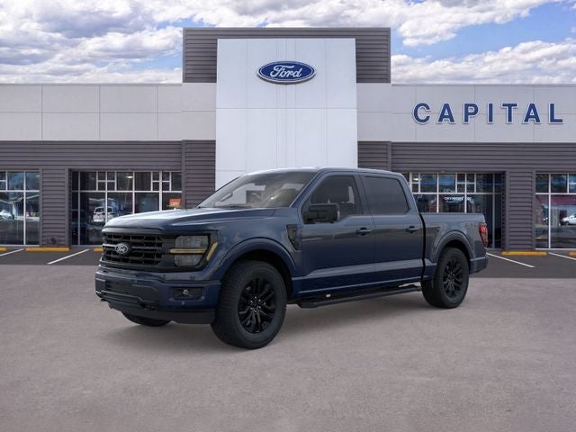 2026 Ford F-150 XLT in Blue Metallic — front three-quarter view
