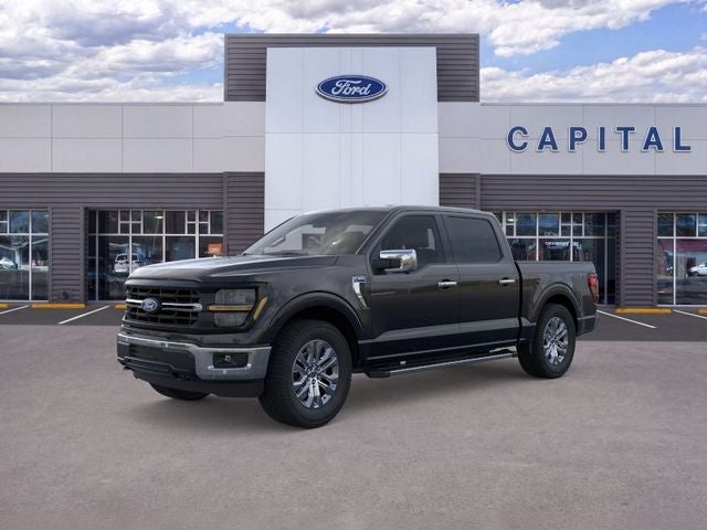 2026 Ford F-150 XLT in Agate Black Metallic — front three-quarter view