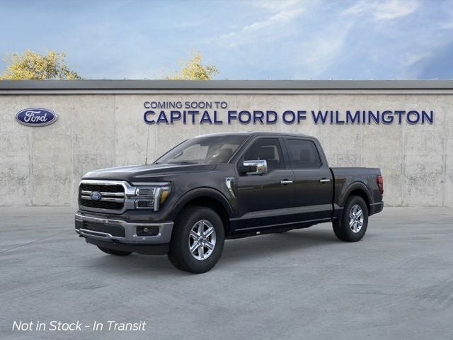 2026 Ford F-150 Lariat in Agate Black Metallic — front three-quarter view