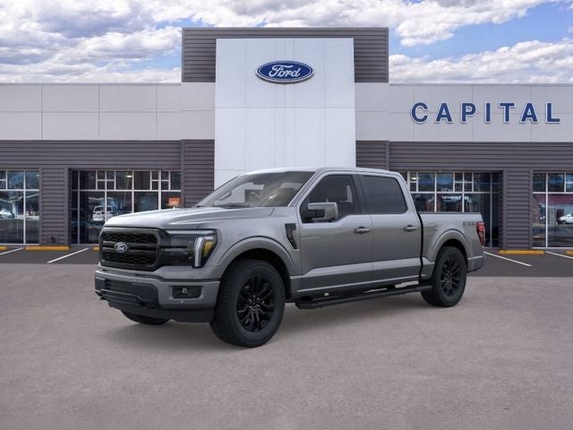 2026 Ford F-150 Lariat in Gray Metallic — front three-quarter view