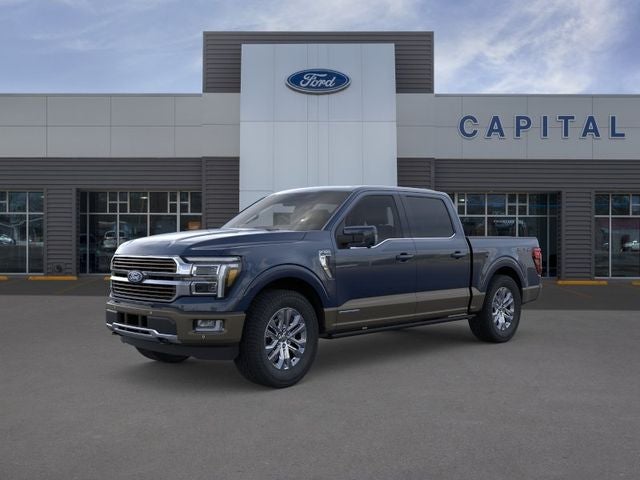 2026 Ford F-150 King Ranch in Antimatter Blue Metallic — front three-quarter view