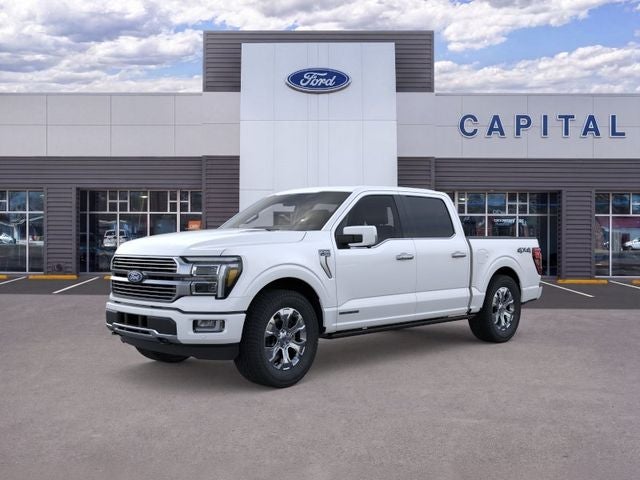 2026 Ford F-150 Platinum in Star White Metallic Tri-Coat — front three-quarter view