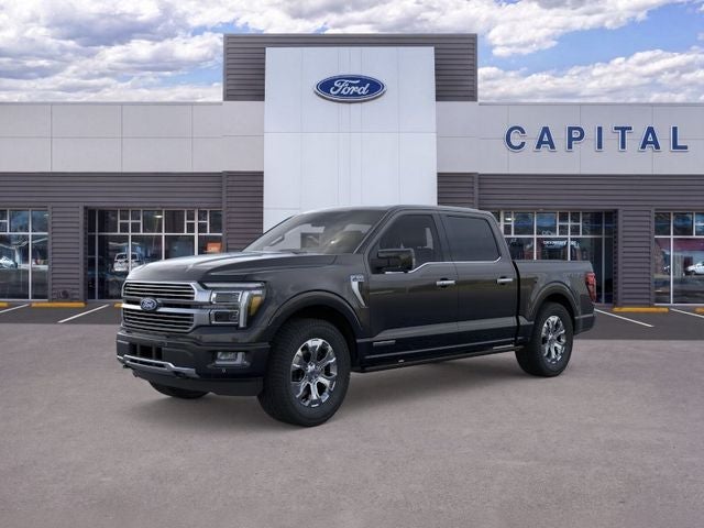 2026 Ford F-150 Platinum in Black Metallic — front three-quarter view