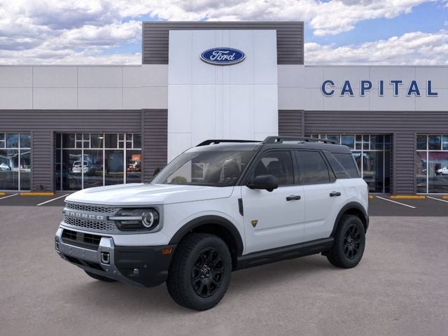 2026 Ford Bronco Sport Badlands in Space White Metallic — front three-quarter view
