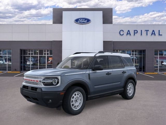 2026 Ford Bronco Sport Heritage in Azure Gray Metallic Tri-Coat — front three-quarter view