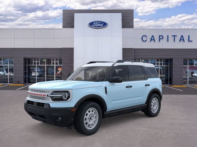 2026 Ford Bronco Sport Heritage in Robins Egg Blue — front three-quarter view
