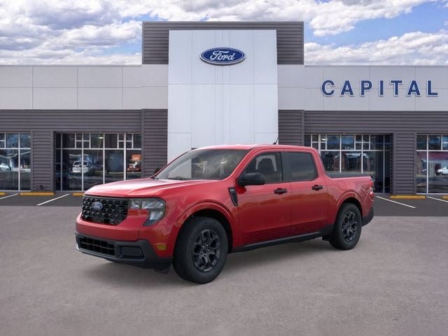 2026 Ford Maverick XLT in Ruby Red Metallic Tinted Clearcoat — front three-quarter view
