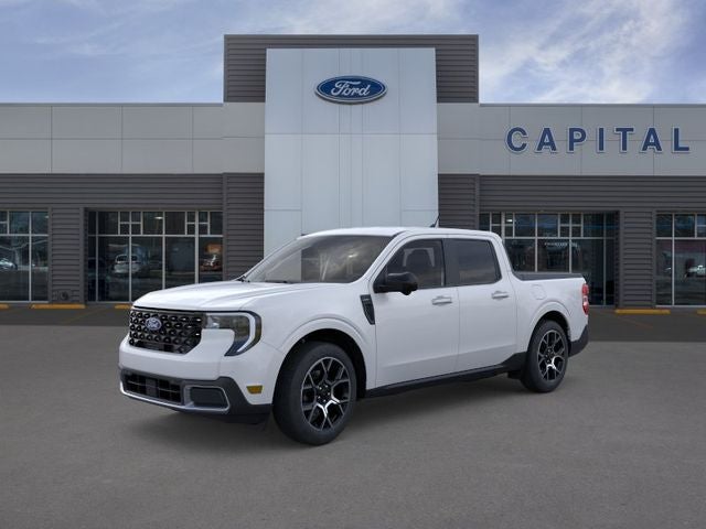 2026 Ford Maverick Lariat in Oxford White — front three-quarter view