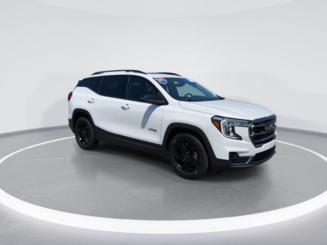 2022 GMC Terrain AT4 in White Frost Tricoat — front three-quarter view