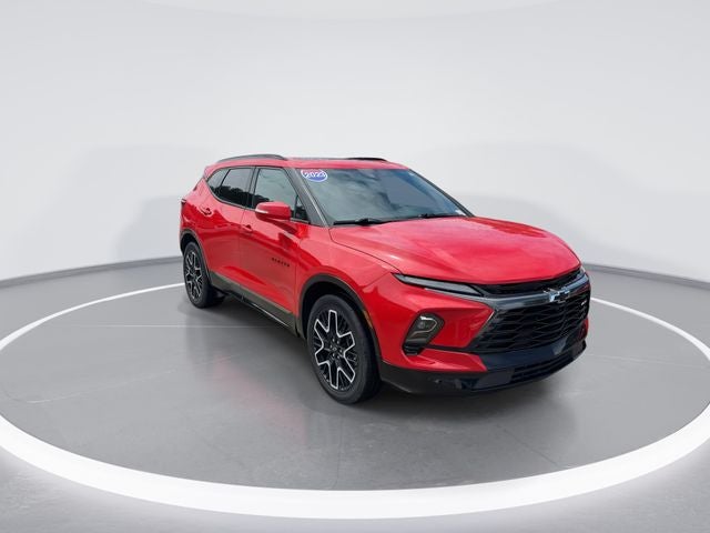 2023 Chevrolet Blazer RS in Red Hot — front three-quarter view