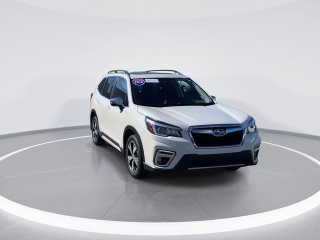 2020 Subaru Forester Touring in Crystal White Pearl — front three-quarter view
